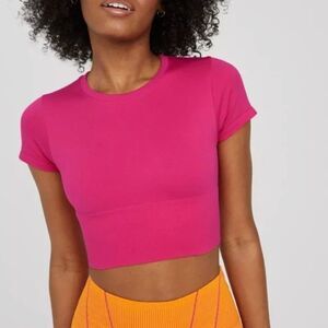 Offline by Aerie Sidewalk Seamless Crop Top - Pink, Extra Small (XS)